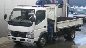 2009 Mitsubishi CANTER Flat Body Crane Truck FE73DY 4 Ton